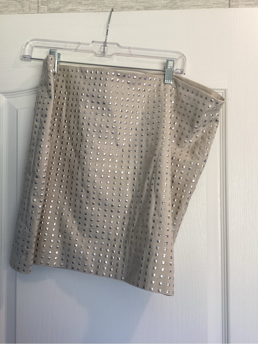 H&M Beige Studded Pencil Skirt 18 BNWT